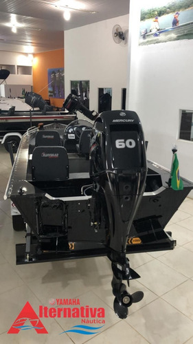Lancha De Alumínio Comanche 6000 + Motor Mercury 60hp 4t P.f