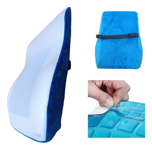 Cojín Respaldar Lumbar Viscoelástico Con Gel Confortable