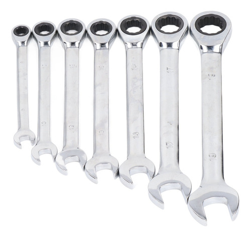 Juego De Llaves De Cabeza Fija Ratchet Spanner, 7 Piezas, Pa