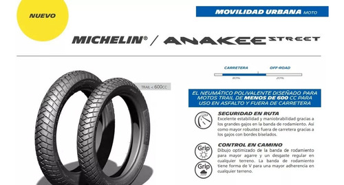 Llanta Michelin 90/90 18 Anakee Street 57p Tl Doble Proposit