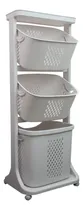Comprar Bote Ropa Sucia 3 Cestas Lavanderia Hogar 110cm