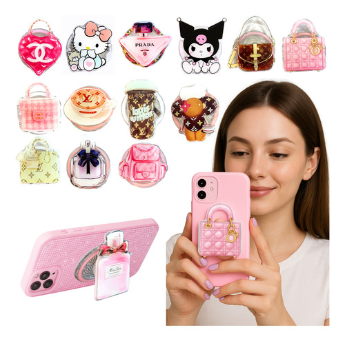 Pop Socket Anillo Soporte Para Funda Celular Magsafe Bolsa Rosa Cc