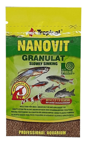 Nanovit Granulat With Spirulina 10g (sachê Com Zip)