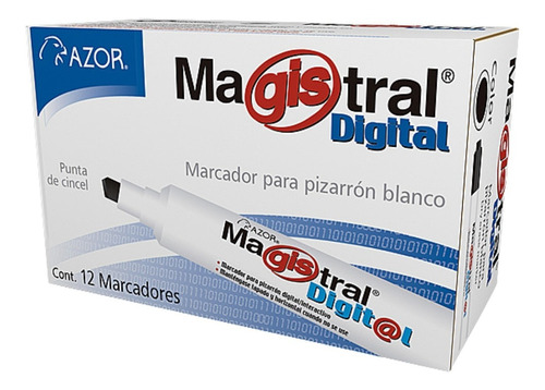 12 Marcadores Pizarrón Blanco Magistral Digital 6mm Azor