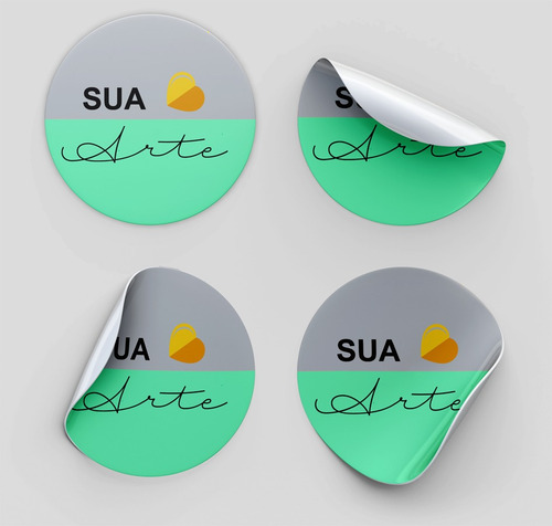 Adesivo Redondo 4cm Personalizado - Pack Com 1500 Adesivos