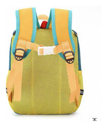 Mochila Infantil Escolar Dinosaurio Amarillo Liso