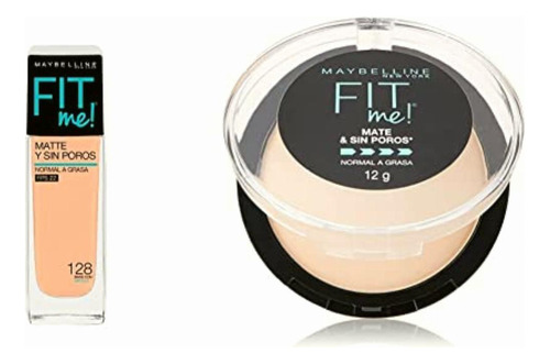 Maybelline Base De Maquillaje Fit Me Matte, 128 Warm Nude +