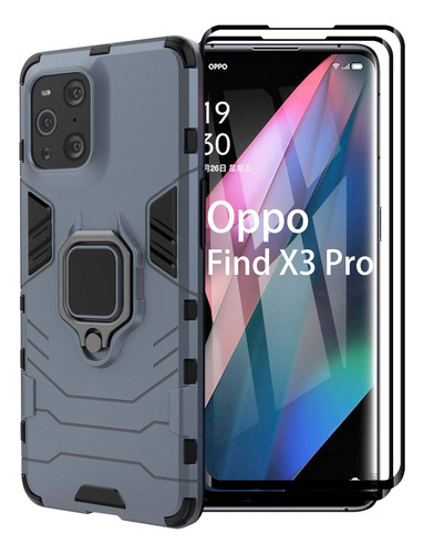 Funda Uso Rudo Carcasa Para Oppo Find X3/x3 Pro +mica Azul Oppo Find X3/x3 Pro