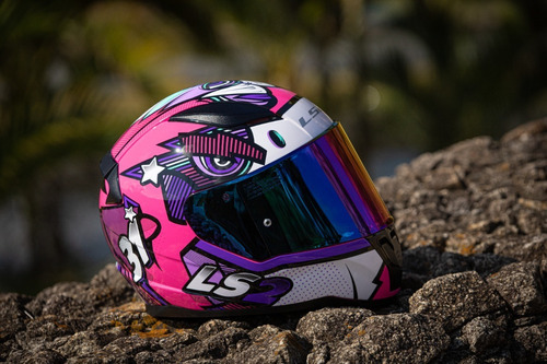 Capacete Fechado Ls2 Rapid Ff353 Khan Rosa Tamanho do capacete 62/XL