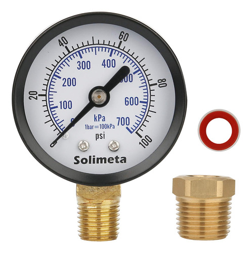Solimeta Manometro De Bomba De Pozo De 2 , 0-100 Psi