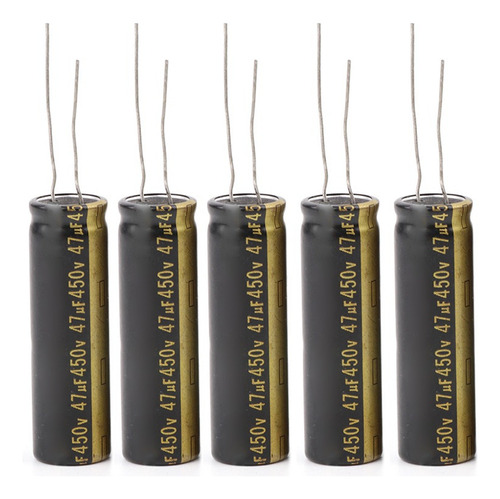 Capacitores Eletrolíticos De Alumínio 5pcs 450v 47uf Para Tv