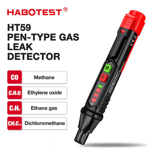 Ht59 Detector De Gas Lp Natural Humo Visible Audible Con Ala