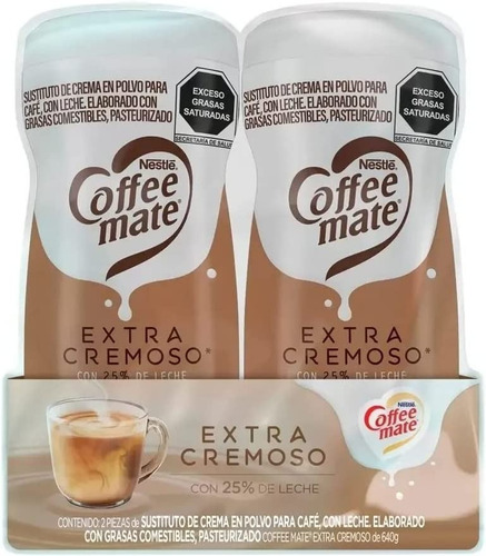 Sustituto De Crema Extra Cremoso Cofee Mate 2 Pzs 550g C/u