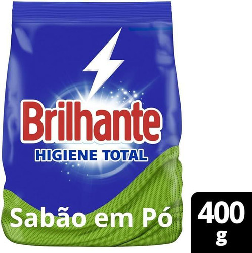 Sabão Lava Roupa Em Pó Brilhante Higiene Total Sachê 400g