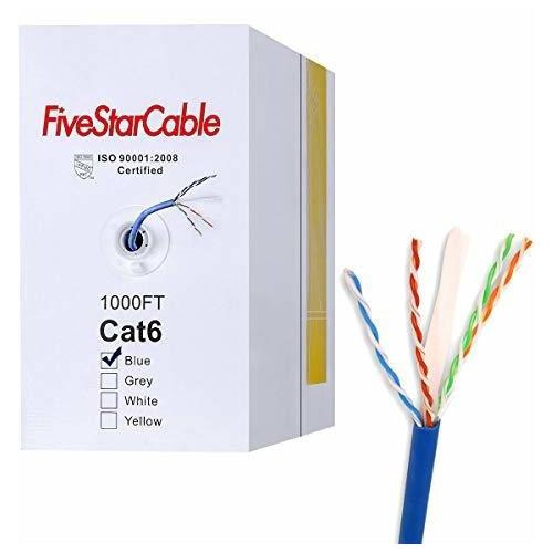 Five Star Cable Cat6 1000ft Twisted Pair 23awg Solid Utp Net