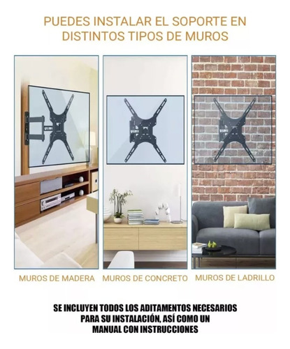 Soporte Base Brazo Para Pantalla Tv Monitor 23-65 Pulgadas