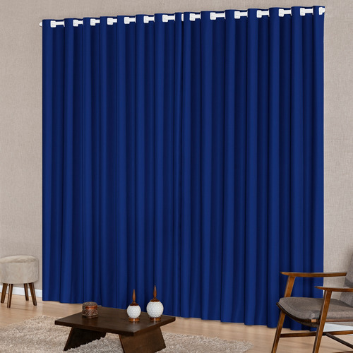 Cortina para puerta de balcón, 2 m x 2,30 m, tela Oxford, sala de estar y dormitorio, color azul