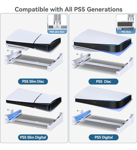 Soporte Horizontal Compatible Con Ps5 Slim/ps5 Disc Y Digita