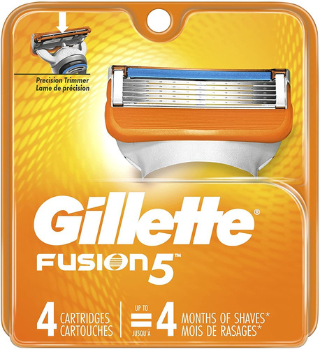 Gillette Fusion5 - Cuchillas De Afeitar Para Hombre, 4 Hojas