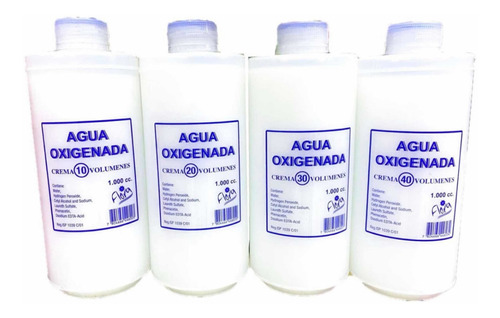 X 10 Agua Oxigenada Oxidante En Crema Litro Vol 10 20 30 40