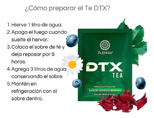 Dtx Tea-5 Pza Desinflama Elimina Toxinas Del Cuerpo Y Colon