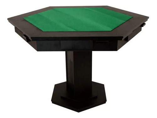 Mesa De Carteado Sextavada C/ Gavetas E Porta Copos