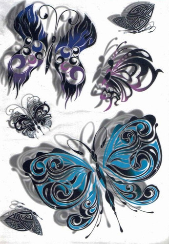 Tatuajes Temporales Super Realistas Modelo Mariposa
