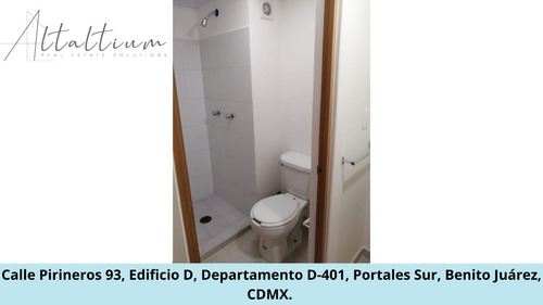 Se Vende Departamento En Calle Pirineros 93, Edificio D, Departamento D-401, Portales Sur, Benito Juárez, Cdmx. Pds31-di