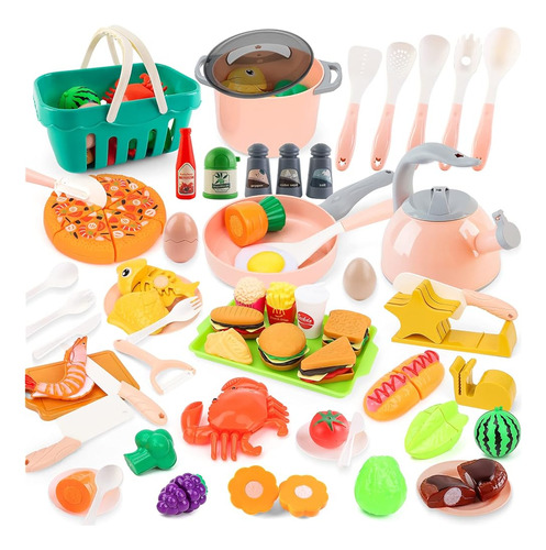 Deao Kids Play Accesorios De Cocina Con Ollas Y Sartenes, Ju