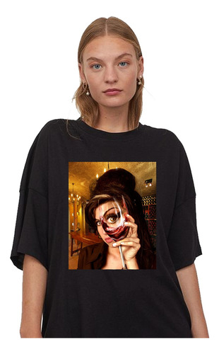 Remera Amy Winehouse Copa Vino Personalizada Algodón Unisex