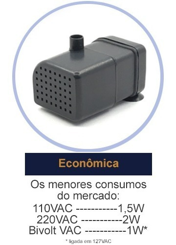 Bomba Submersa Bombinha Motor Para Fonte Água Aquário Bivolt