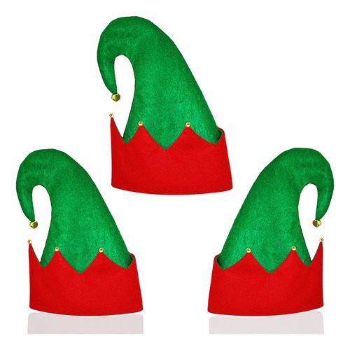 Conjunto De 3 Sombreros De Santa Felt Elf De Navidad Gran Di