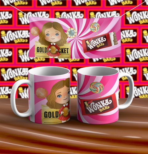 Kit Imprimible Plantillas Tazas Willy Wonka Sublimación M1