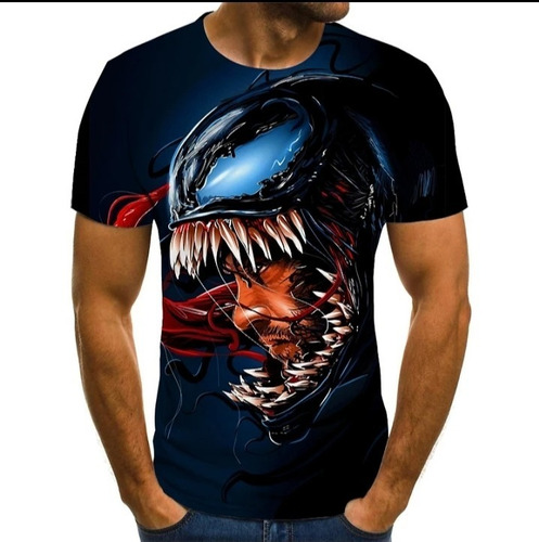 Polera Venom Marvel, Estampado 3d, Material 