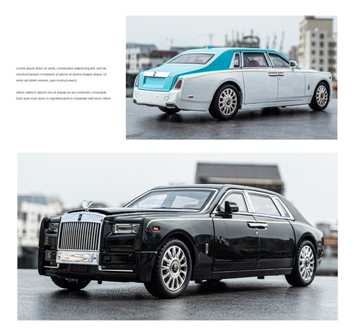 Coche Metálico Miniatura Rolls Royce Phantom Techo Estrellas