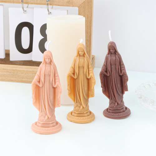 Molde De Silicona Para Velas De Pie Con Forma De Virgen Marí