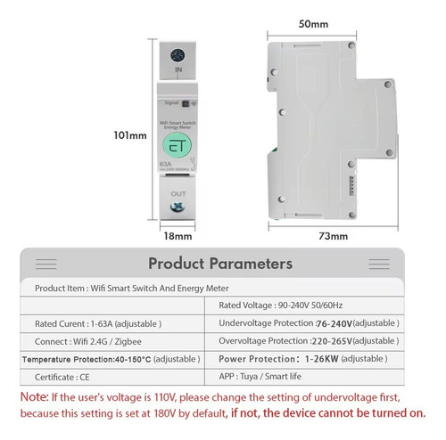 Disyuntor Inteligente Con Wifi, Interruptor De Relé De