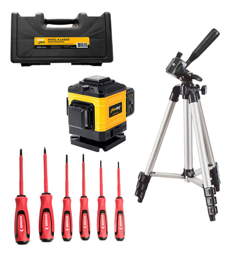 Kit Nível A Laser Profissional 3d Com Tripé