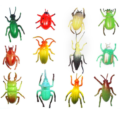 Juguete Modelo Escarabajo De Plástico 12 Piezas Multicolor 