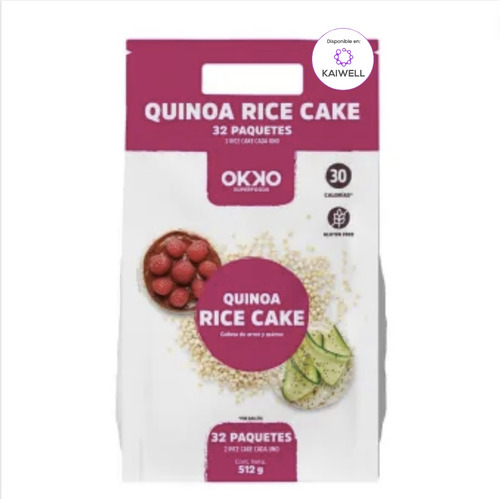 Galletas De Arroz Con Quinoa Okko 512g Sin Gluten 32 Paquete