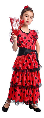 Disfraz De Bailarina De Flamenco Española Para Niñas Vestidos De Celebración Rol Carnaval Navideño De Halloween
