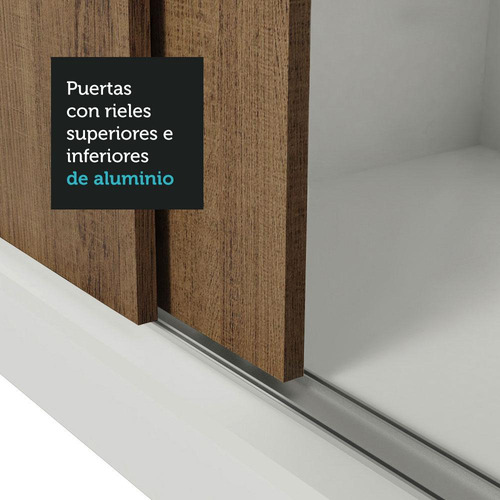 Ropero Closet Madesa 3 Puertas 2 Espejos Bm 10 Color Blanco/Marrón