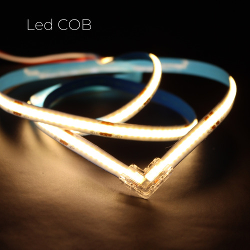 Kit 10 Emendas Curvas 90° Transparente P/ Fita Led Cob / 8mm