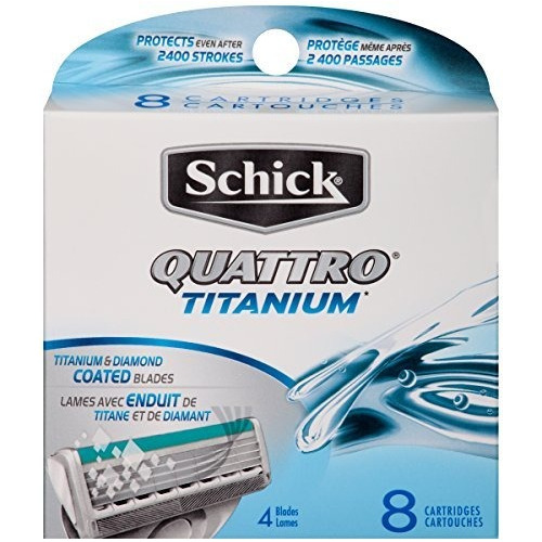 Schick Quattro Titanium Razor Recambios Hoja Hombres - 8 Con