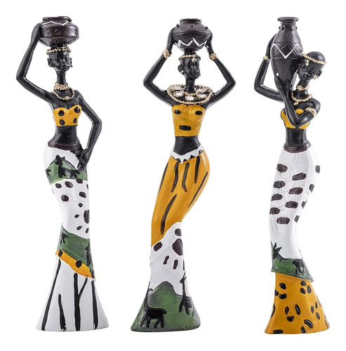~? Galiyen 3 Pack Estatuas Y Esculturas Africanas Mujeres Fi