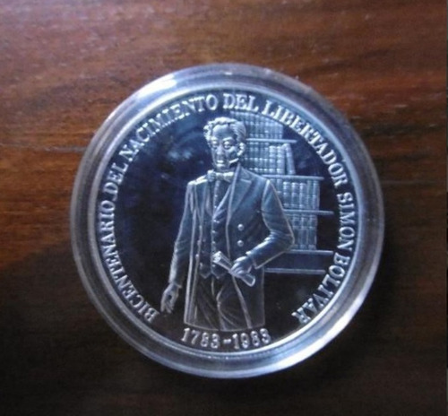 Imagen 1 de 8 de Moneda De Plata Colección Bicentenario Bolivar Sucre Bello