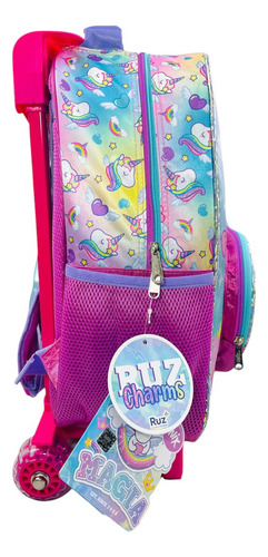 Mochila Escolar Con Carrito Unicornio Onix Charms, Primaria Para Niña Ruz Original