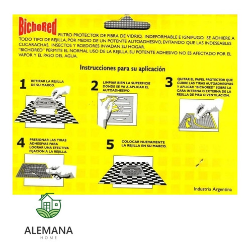 Imagen 3 de 7 de Bichored Protector Autoadhesivo Para Rejillas 13x13cm