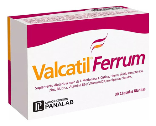 Valcatil Ferrum Con Hierro Tratamiento Caída Del Cabello