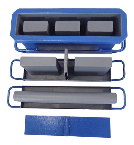Kit Forma Bloco Canaleta E Meio Bloco #10 3 Furos Com Fundo 